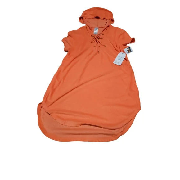 Time and Tru Orange Hooded Lace-Up Swim Coverup M - Picture 10 of 13
